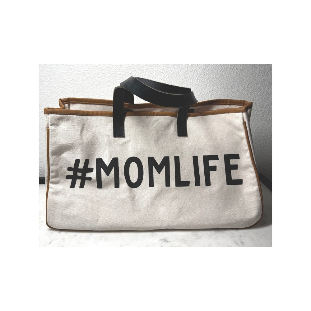 Santa Barbara Design Studio MOMLIFE Large Canvas Tote Bag Reusable Beach‎ Market